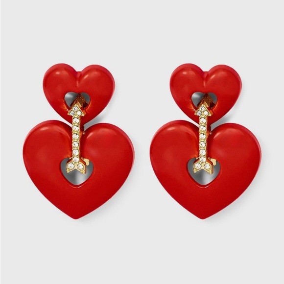 BaubleBar Jewelry - SUGARFIX by BaubleBar Valentine's Day
Heart's Desire Earrings - Red -Pink NWT